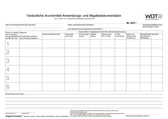 WDT Arzneimittel-Anwendungs- und Abgabebeleg, tabellarisch_0