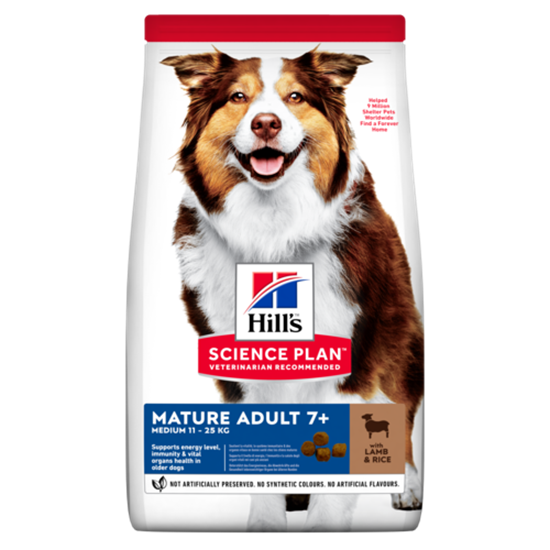 Hills Science Plan Medium Mature Adult 7+ Lamm und Reis Trockenfutter Hund_0
