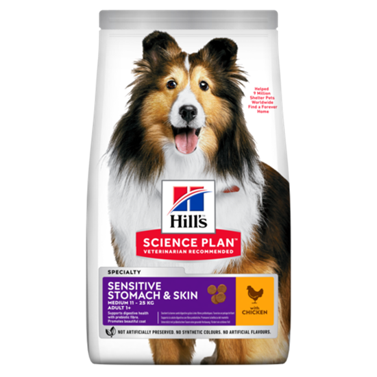 Hills Science Plan Sensitive Stomach & Skin Medium Adult Trockenfutter Hund_0