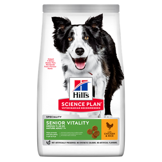 Hills Science Plan Senior Vitality Medium Mature Adult 7+ Trockenfutter Hund_0