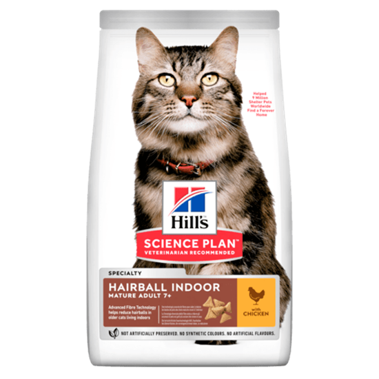 Hills Science Plan Hairball Indoor Mature Adult 7+ Trockenfutter Katze_0