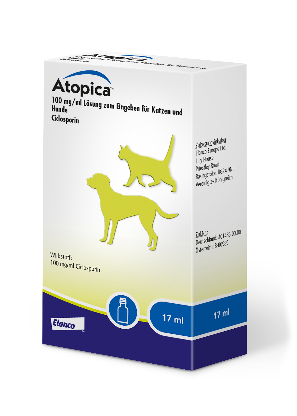 WDT - Tierarztunternehmen. Atopica® 100 mg/ml Lösung zum Eingeben für Katzen und Hunde