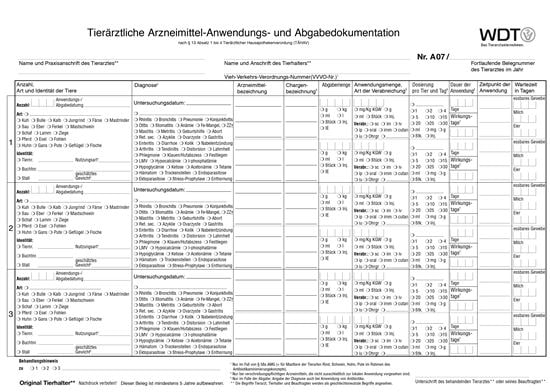 WDT Arzneimittel-Anwendungs- und Abgabebeleg, zum Ankreuzen_0