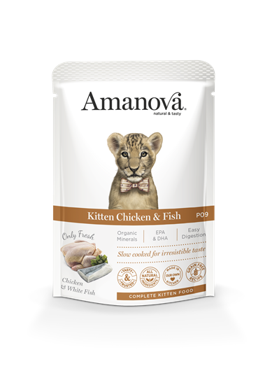 Amanova Kitten P09 Hühnchen & Fisch Nassfutter-Beutel_0