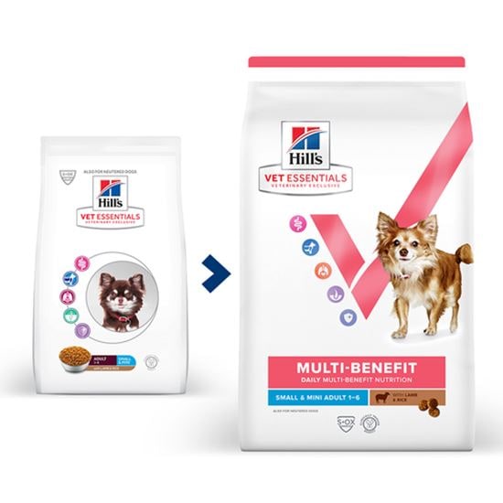Hills Vet Essentials Multi-Benefit Adult Small & Mini Lamm und Reis Trockenfutter Hund_0