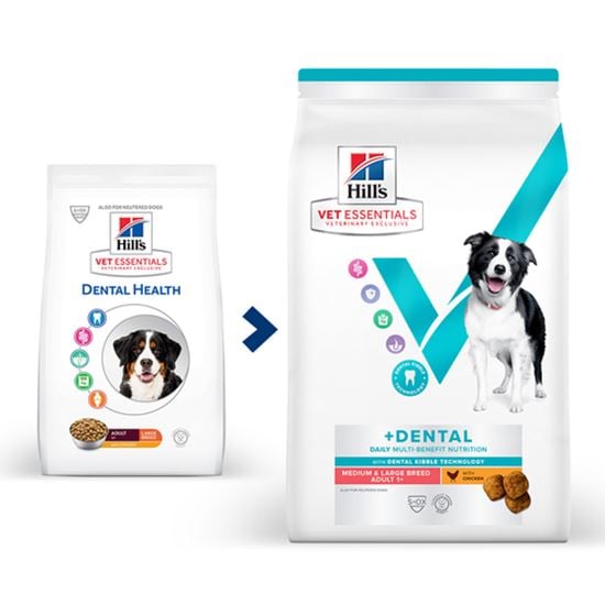 Hills Vet Essentials Multi-Benefit + Dental Adult 1+ Medium & Large Breed Trockenfutter Hund_0