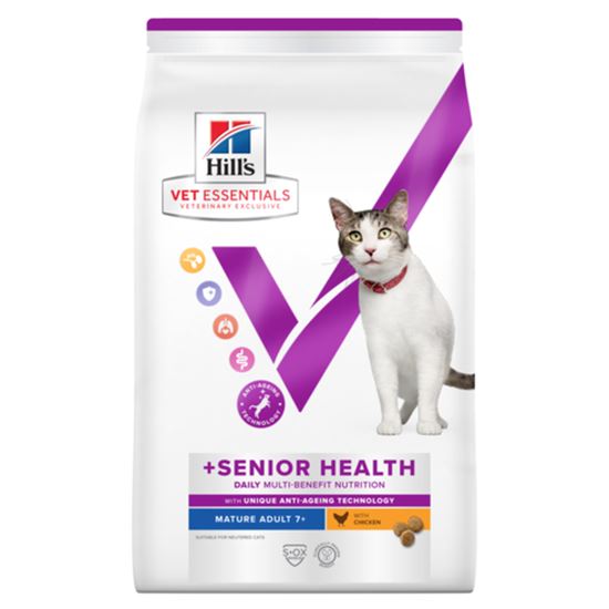 Hills Vet Essentials Multi-Benefit + Senior Health Mature Adult 7+ Trockenfutter Katze mit Huhn_0