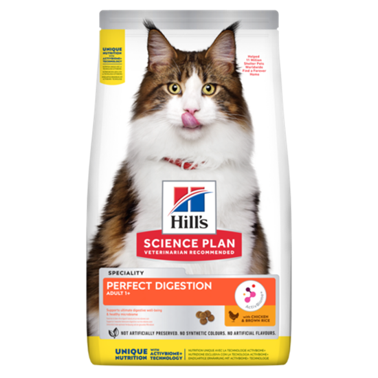 Hills Science Plan Perfect Digestion Adult Trockenfutter Katze mit Huhn und brauner Reis_0