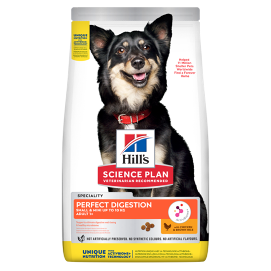 Hills Science Plan Perfect Digestion Small & Mini Adult Trockenfutter Hund mit Huhn und brauner Reis_0