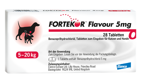 Fortekor® Flavour 5 mg Tabletten für Hunde und Katzen_2147483647