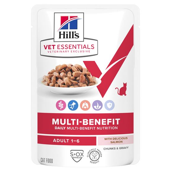 Hills Vet Essentials Multi-Benefit Adult Nassfutter Katze mit Lachs - Frischebeutel_0