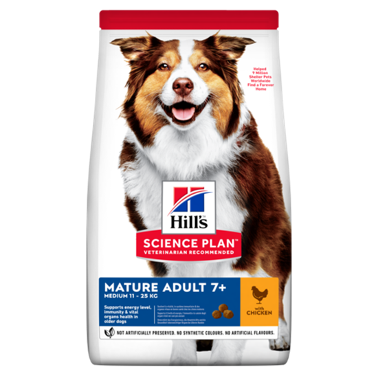 Hills Science Plan Medium Mature Adult 7+ Trockenfutter Hund mit Huhn_0