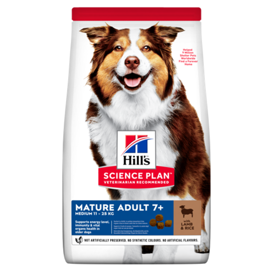 Hills Science Plan Medium Mature Adult 7+ Trockenfutter Hund mit Lamm und Reis_0