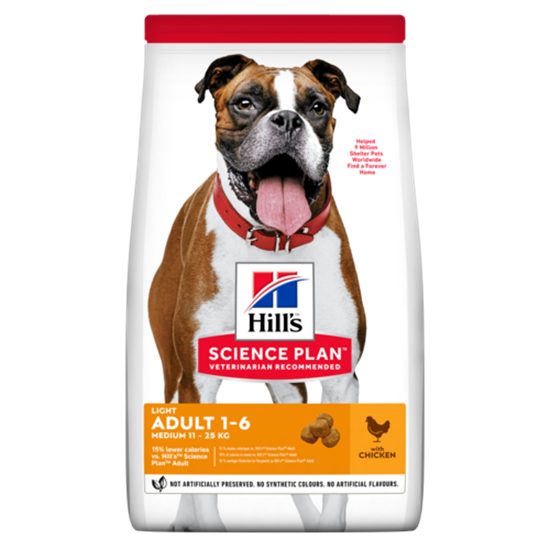 Hills Science Plan Light Medium Adult Trockenfutter Hund mit Huhn_0