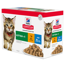 Hills Science Plan Multipack 6 x Huhn und 6 x Seefisch Nassfutter Kitten - Frischebeutel_0