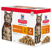 Hills Science Plan Adult Multipack 6 x Huhn und 6 x Truthahn Nassfutter Katze - Frischebeutel _2147483647