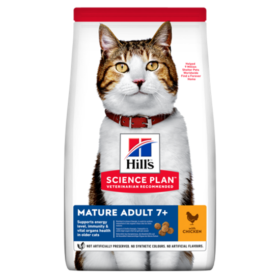 Hills Science Plan Mature Adult 7+ Trockenfutter Katze mit Huhn_0