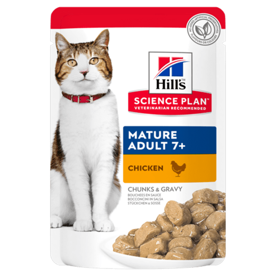 Hills Science Plan Mature Adult 7+ Nassfutter Katze mit Huhn - Frischebeutel_0