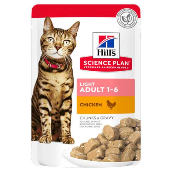 Hills Science Plan Light Adult Nassfutter Katze mit Huhn - Frischebeutel_0