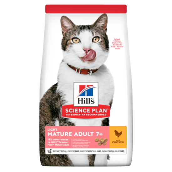 Hills Science Plan Light Mature Adult 7+ Trockenfutter Katze mit Huhn_0