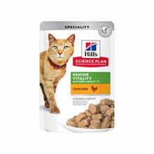 Hills Science Plan Senior Vitality Mature Adult 7+ Nassfutter Katze mit Huhn - Frischebeutel_0