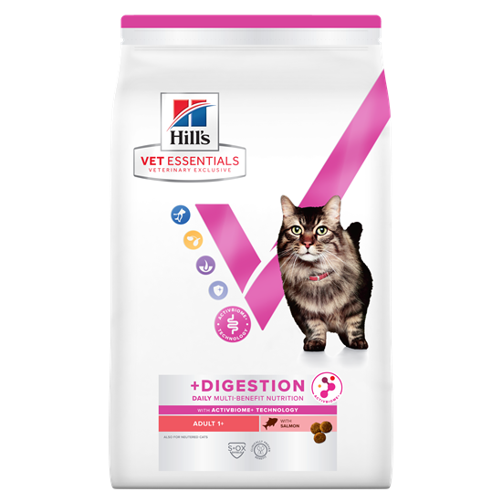 Hills Vet Essentials Multi-Benefit + Digestion Adult 1+ Trockenfutter Katze mit Lachs_0