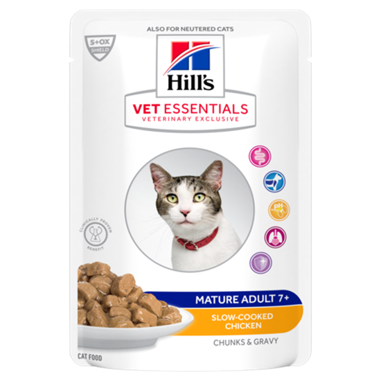 Hills Vet Essentials Multi-Benefit Mature Adult 7+ Nassfutter Katze mit Huhn - Frischebutel_0