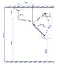 Deckenarm für Dr. Mach Leuchten LED130 bis 3m_0