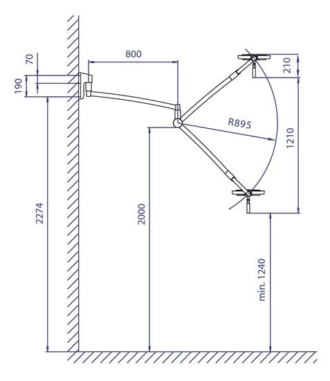 Wandarm für Dr. Mach Untersuchungsleuchten LED 120_4