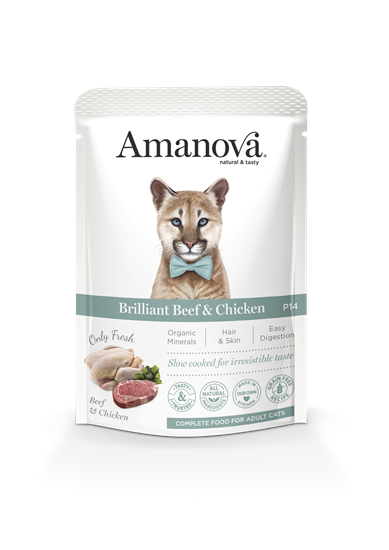 Amanova für Katzen P14 Brilliant Rind & Hühnchen Nassfutter-Beutel_0