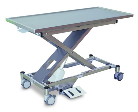 Pannomed VET LIFT Edelstahl Scherenhubtisch, elektrisch, fahrbar mit Kippbarer Platte_2147483647