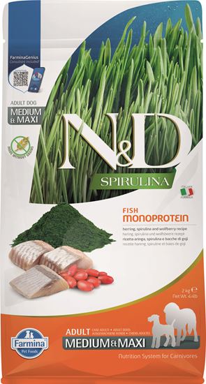 Farmina N&D Spirulina Hering Adult Medium & Maxi Trockenfutter Hund_2147483647