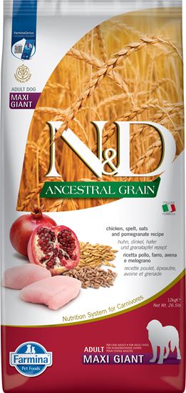 Farmina N&D Ancestral Grain Huhn, Dinkel, Hafer & Granatapfel Adult Giant Maxi Trockenfutter Hund_2147483647