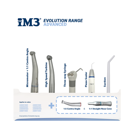 iM3 Advanced mit Tara Table Arm, HS, SW LS, 1:5, 1:1 Gerade, 4:1, E-Mikromotor & Satelec Scaler _0