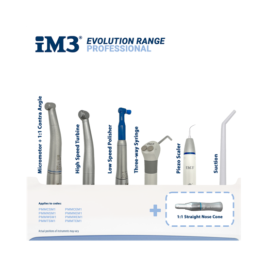 iM3 Professional mit Tara Table Arm, HS, SW LS, 1:1 Gerade, 4:1, Spülspritze, E-Mikromotor, Absaugung & Satelec Scaler_0