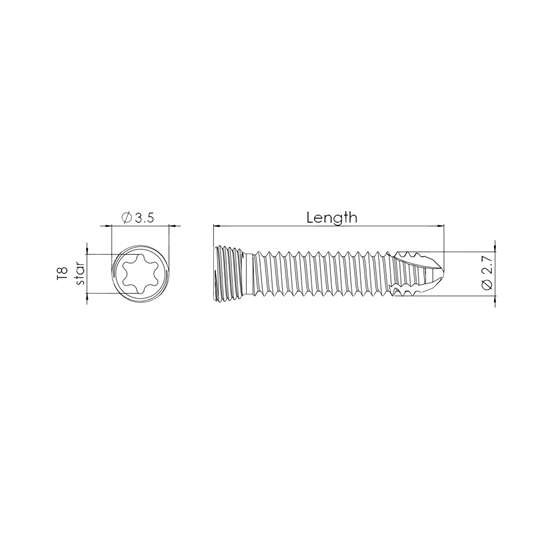 Vi Lockingschraube 2,7 / 2,4 Star-Kopf_1