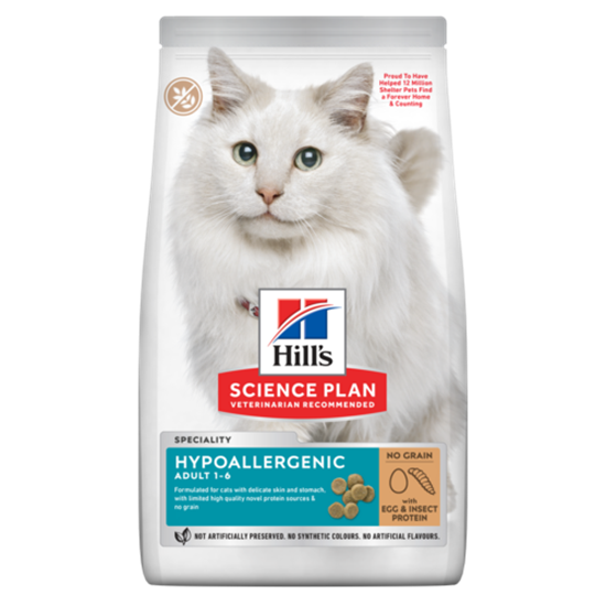 Hills Science Plan Hypoallergenic Adult Trockenfutter Katze mit Ei & Insektenprotein_0