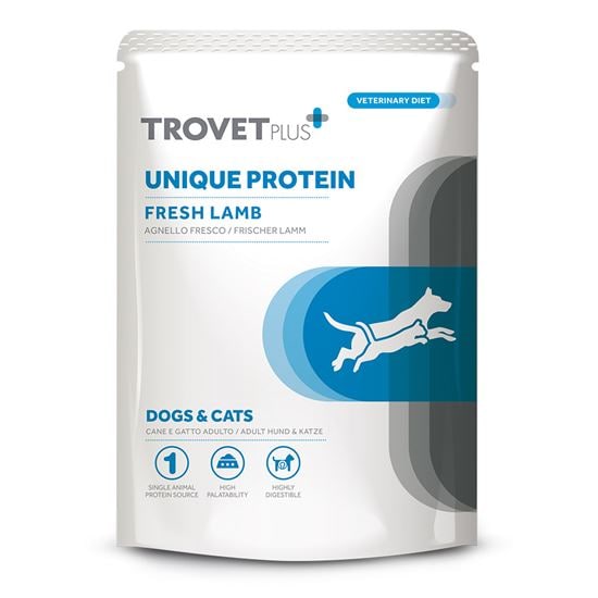 Trovet Plus Nassfutterbeutel für Hunde und Katzen Unique Protein Frisches Lamm_1